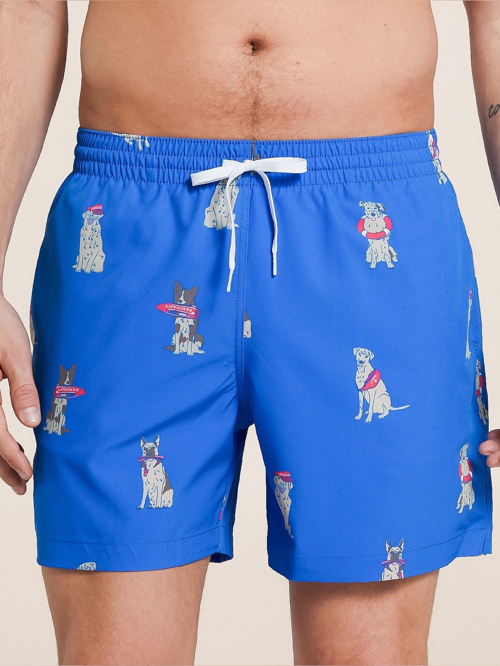 Chubbies I Let The Dogs Out Swim Trunks Blue Dog Print Lined Men’s Medium